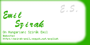 emil szirak business card